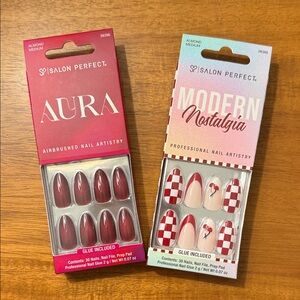 Salon Perfect Aura and Modern Nostalgia Press-On Nails Sets (set of 2)